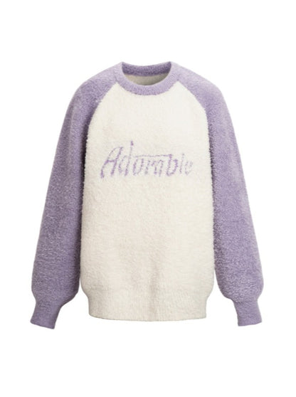 Loose Round Neck Teddy Fleece Sweater