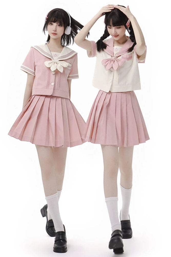 スイートミルキーセーラートップス+プリーツスカート