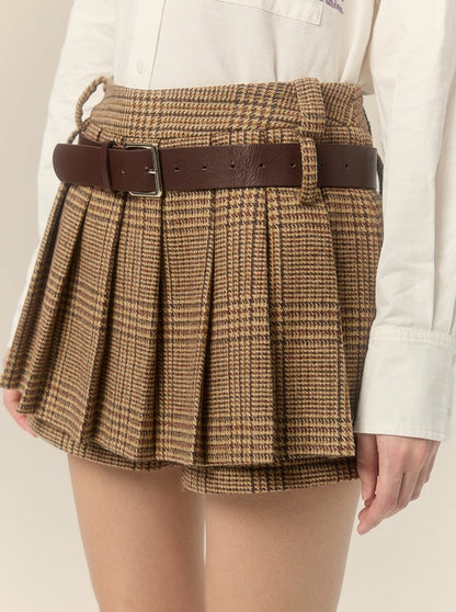 College Style Checked A-line Pleated Skirt (jupe plissée à carreaux)