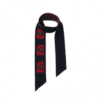 モードVネックニット+キュロット+スカート+レッグカバー+スカーフ