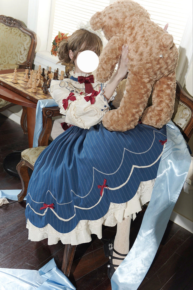 [Reservation Product] Doll Feeling Sweet Bow Ruffle Lolita Dress