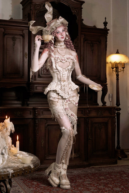 レースアンティークエレガントリボンスカート