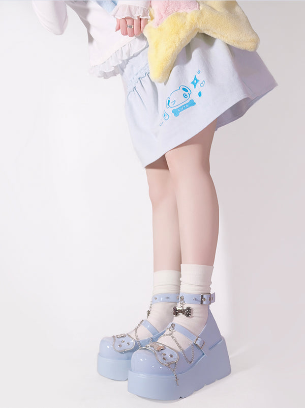 Punk Rivet Bone Millennium Platform Shoes