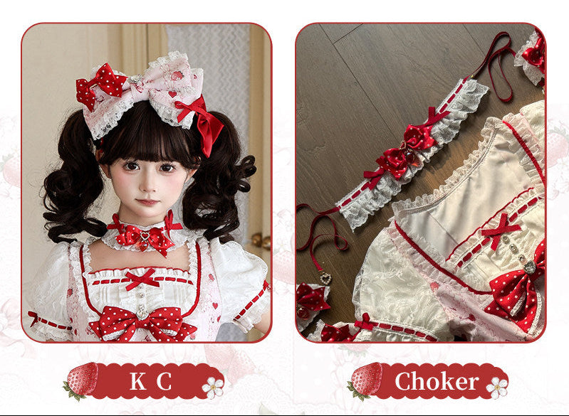 [Vorbestellung bis 3. April] Strawberry-Story-Lolita-Kleid + Accessoires