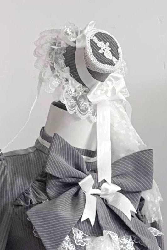 [Pre-order Deadline: April 25] Phantom Cat Series Cat Ear Hairband + Ribbon Veil Hat