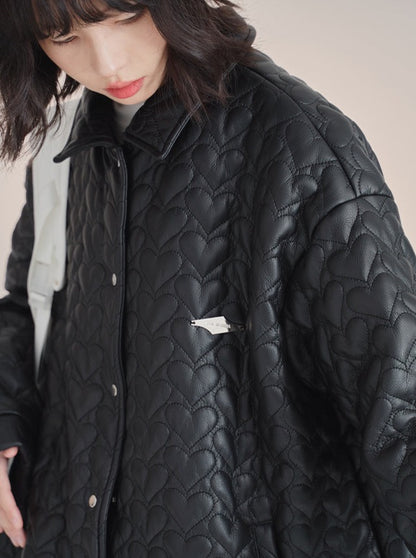 Heart Leather Quilted Jacket