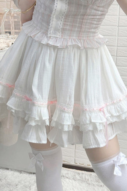 Iced Sweet Peach Cake Skirt Set