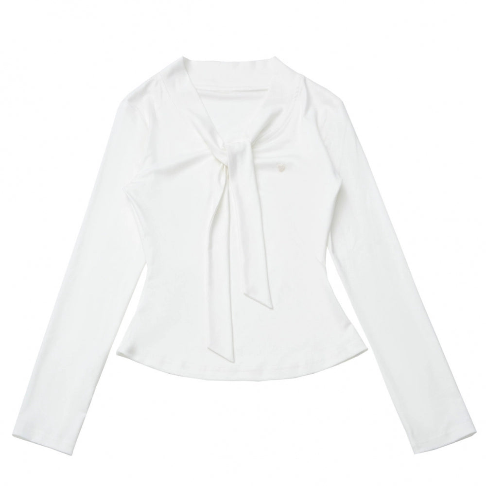 マルチカラーボタンリボントップス