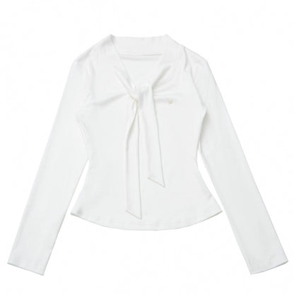 マルチカラーボタンリボントップス