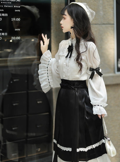 Ribbon Shirt + China Skirt