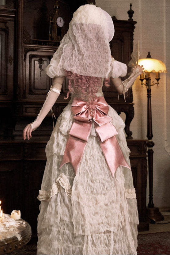 Edwardian Elegant One Shoulder Puff Sleeve Top + Leg Covers