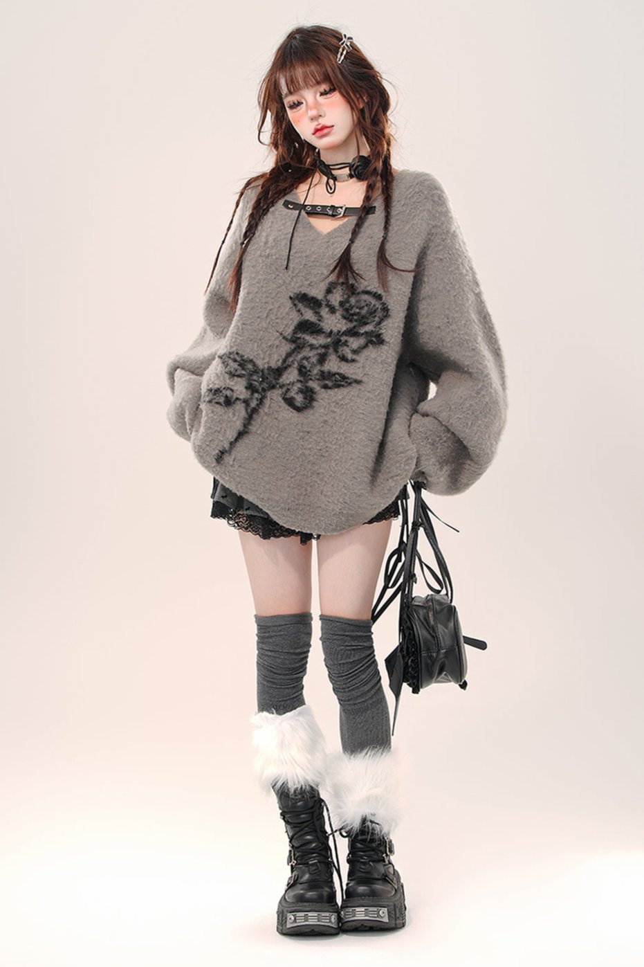 Black Rose Buynex Rim Sweater