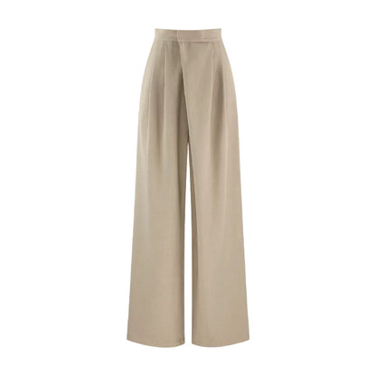 High Waisted Khaki Wide Leg Pants