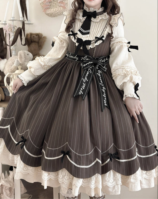 [Pre-order] Doll Feeling Sweet Ribbon Ruffle Lolita Dress