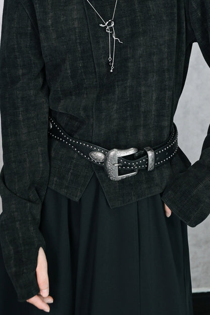 Weird House "Traceability" new Chinese retro exquisite carved belt women's design sense of national style irregular trousers