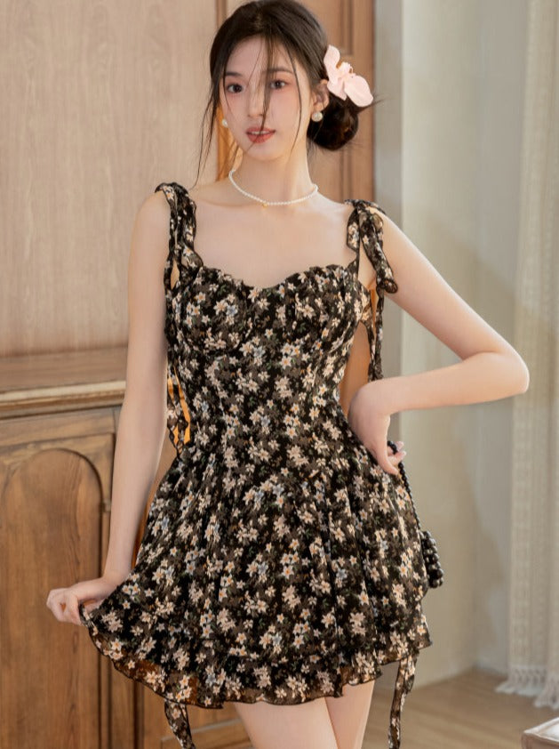 Flower Camisole Short Dress