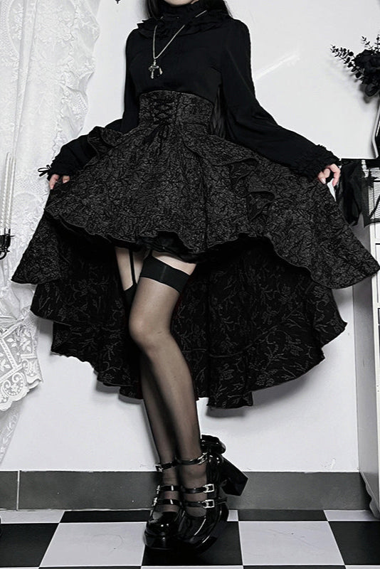 Gothic Bellini Concert Asymmetrical Skirt + High Neck Blouse