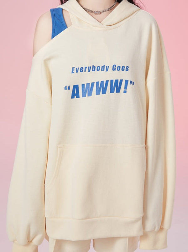 Casual sporty sweatshirt + camisole + shorts