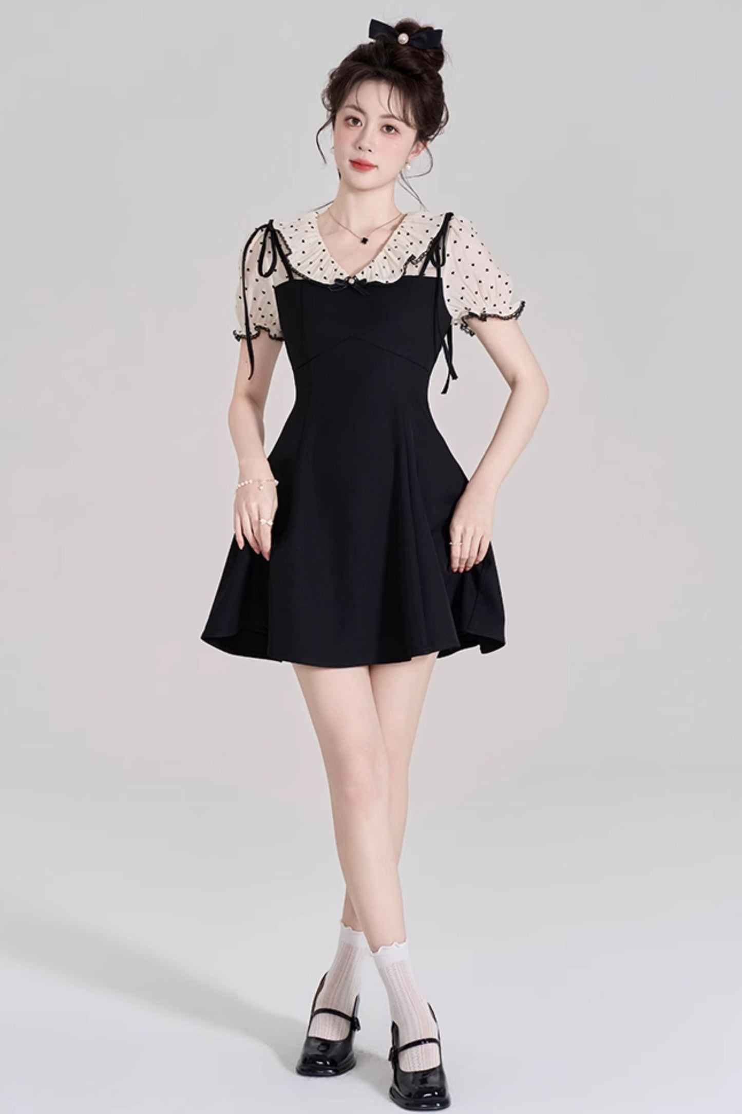 カレッジリボンフレンチワンピース