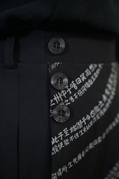 Pleated skirt with asymmetrical design