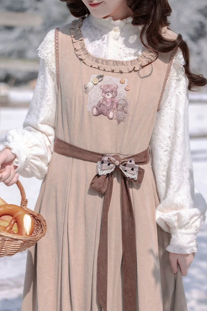 Antique Lace Corduroy Dress