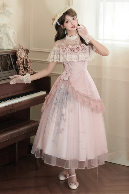 スイートピンクローズエレガントロリータセット