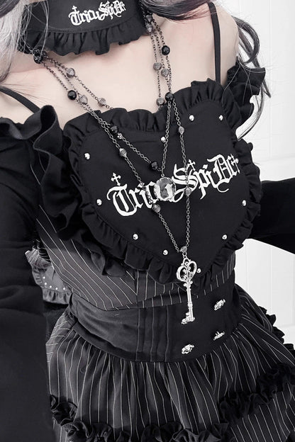 サブカルチャーゴシックダークスリムロングスリーブドレス