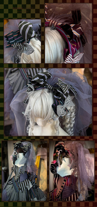 【予約商品】ストライプグリッドファンタジードレスセット＋アシメチュールスカート＋ベール