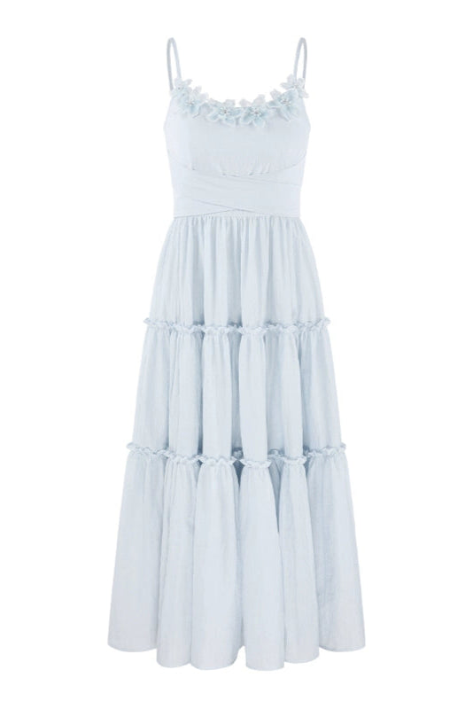 Romantic French Long Dress + Short Cardigan