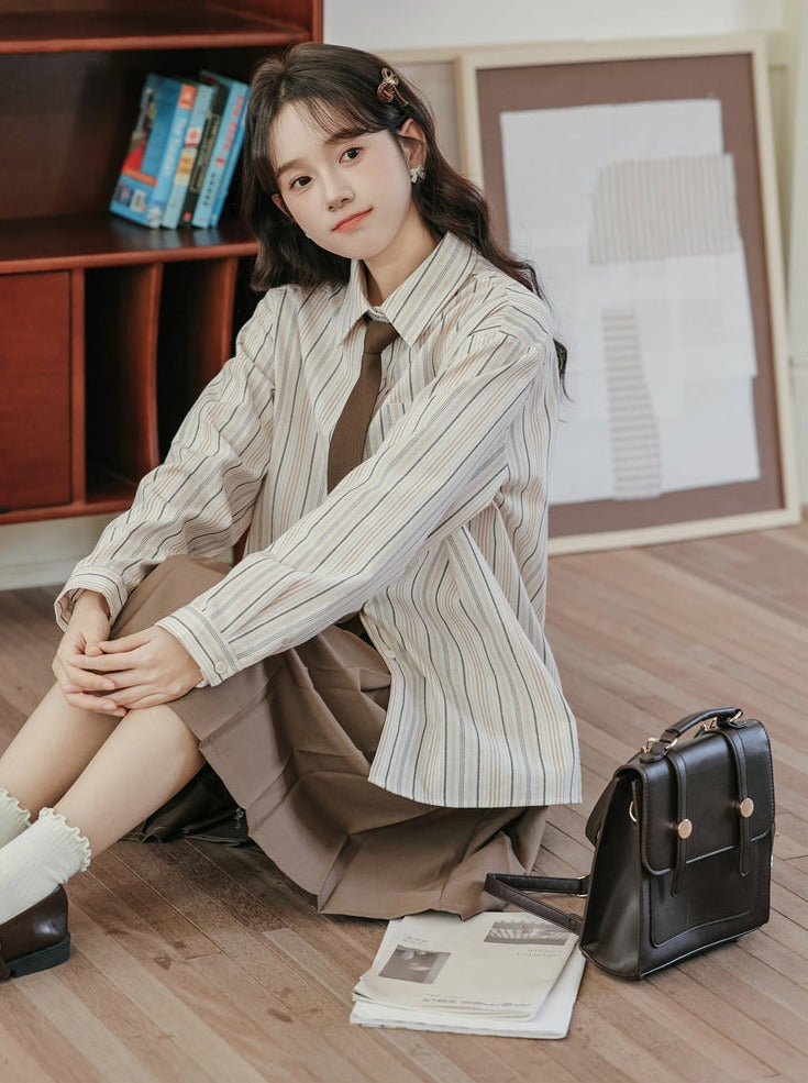 College Style Tie Stripe Shirt