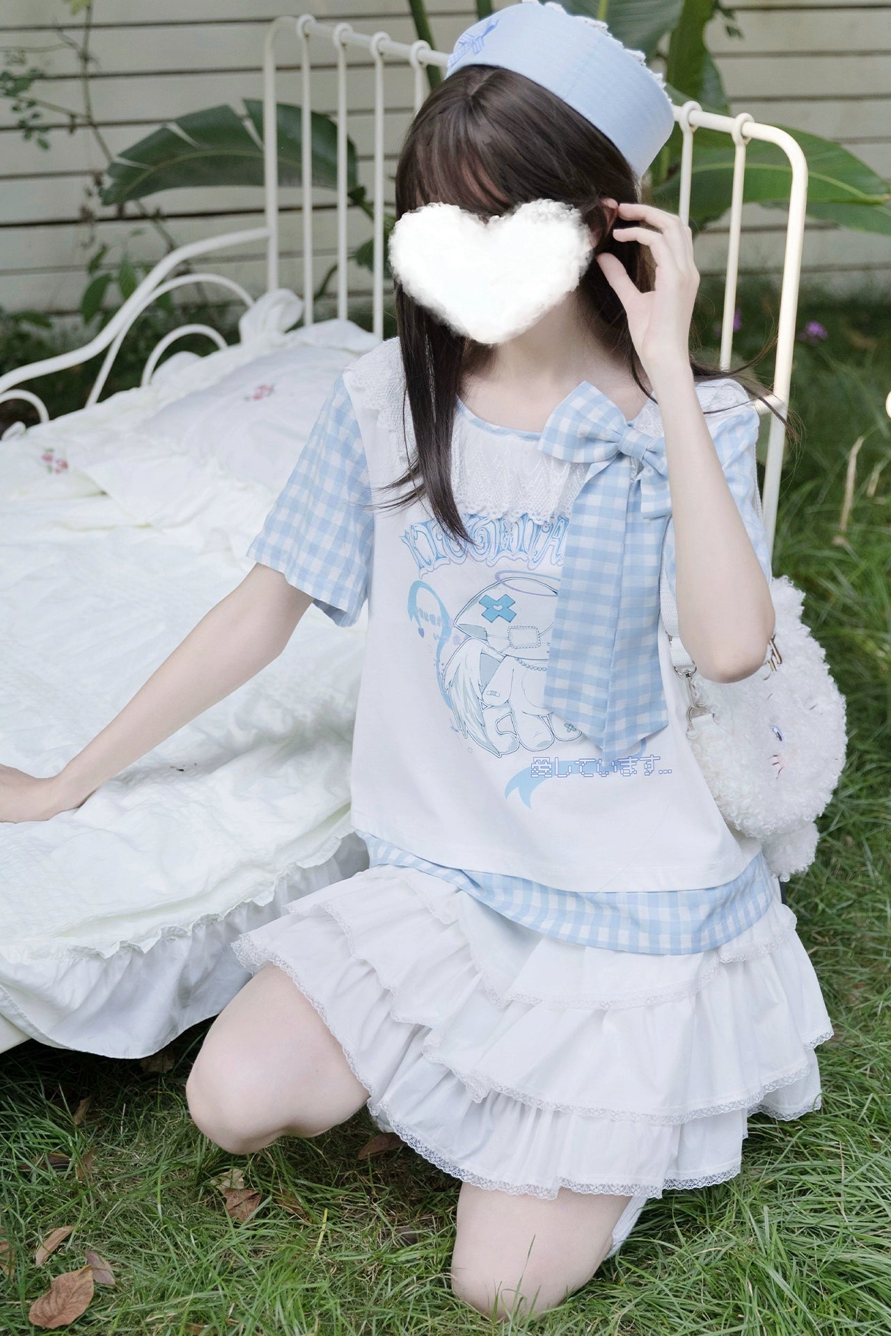 Gingham Check Ribbon Top + Cake Skirt