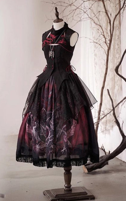 [Deadline for reservations: February 26th] Red Dragon x Black Dragon x Purple Snake Lolita China Gothic Setup