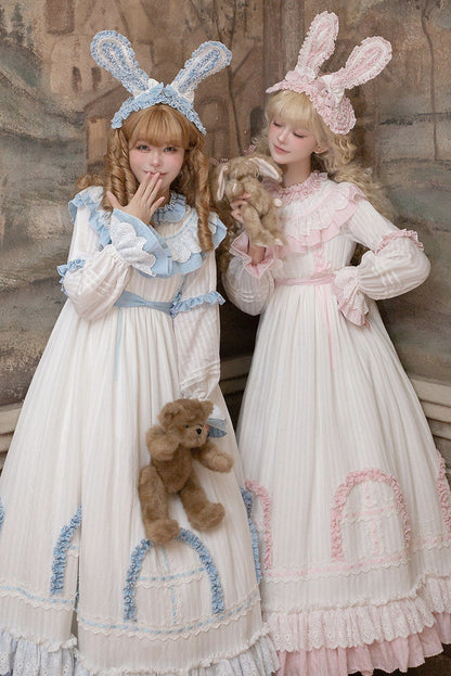 ラビットツインピンクロリータドレス+ラビットヘアバンド