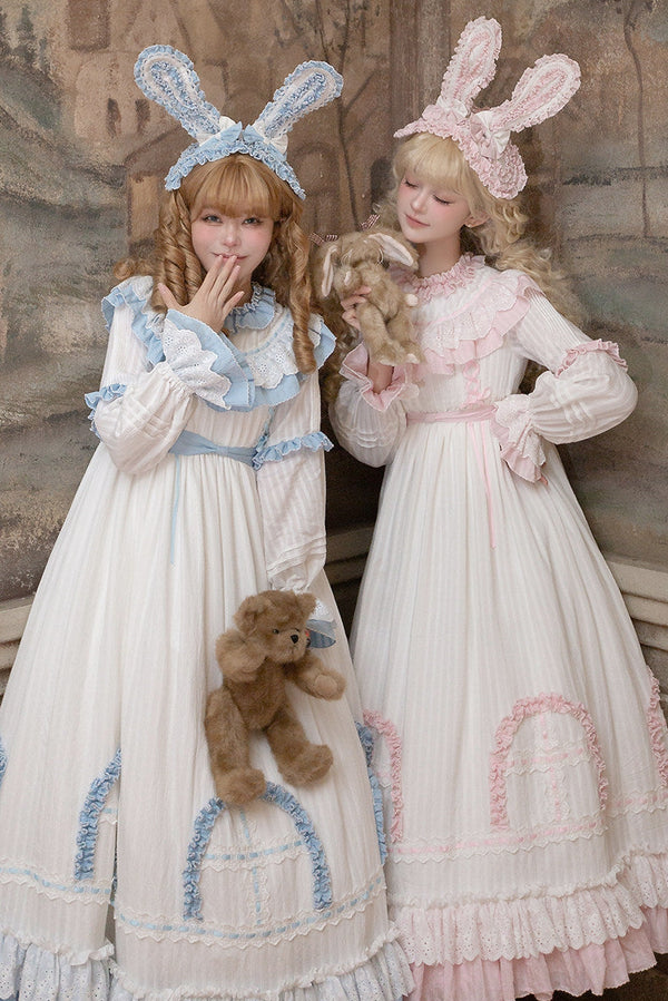 ラビットツインピンクロリータドレス+ラビットヘアバンド