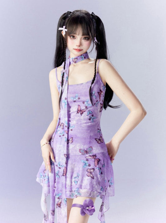 Butterfly Asime Pop Purple Dress