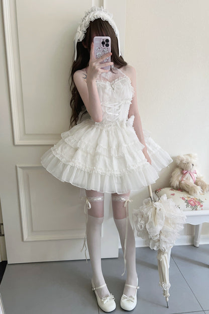 ホルターネックノースリーブシュガーロリータドレス