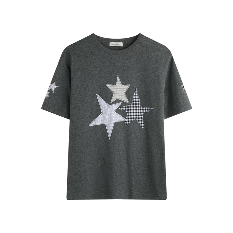 星星貼布寬鬆Y2K上衣