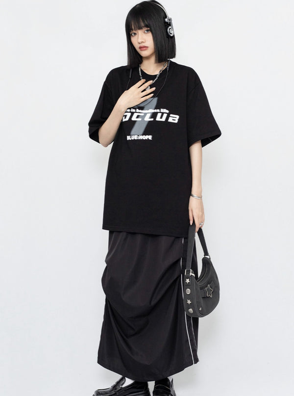 sporty high waist slit skirt 