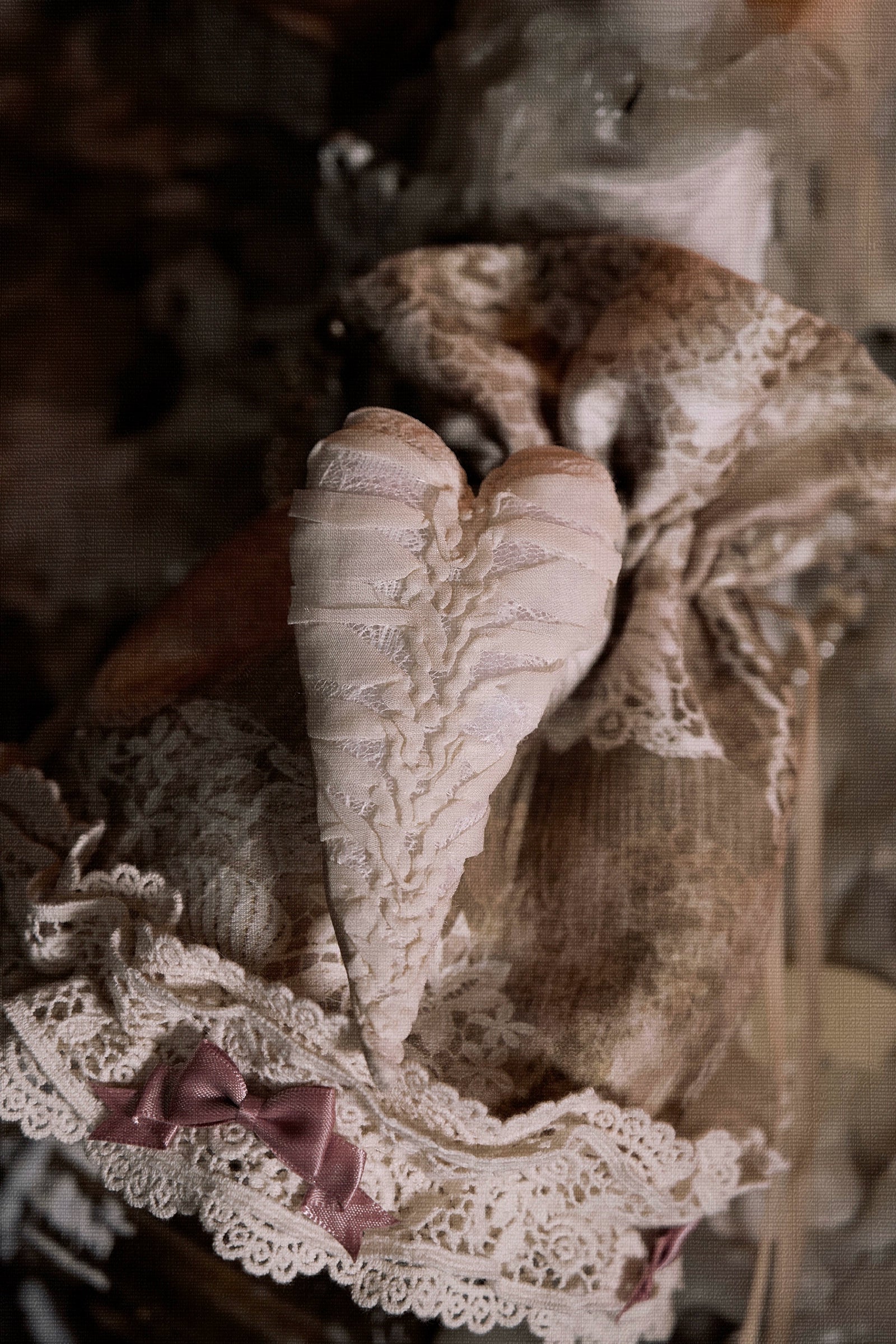 Blood supply original ◆ Eros poetry box Love vintage elegant French fabric handbag drawstring pocket bag