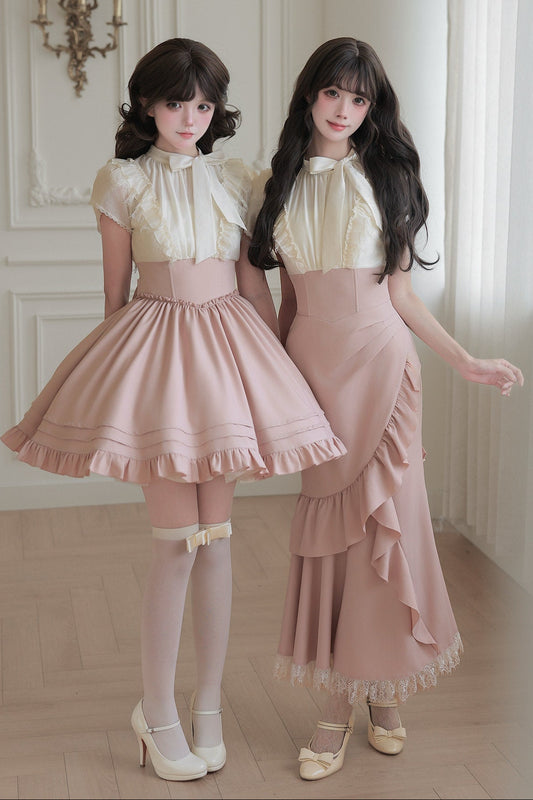 Blush Corset Ruffle Dress