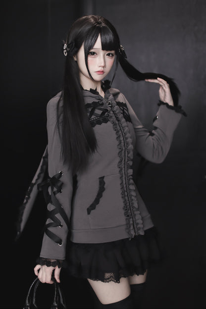 【1月6日予約締切】うさ耳&猫耳フーディーフリルジップジャケット