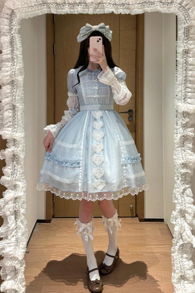 Sweet Doll Frill Ribbon Lolita Dress + Mini Ribbon Sleeves