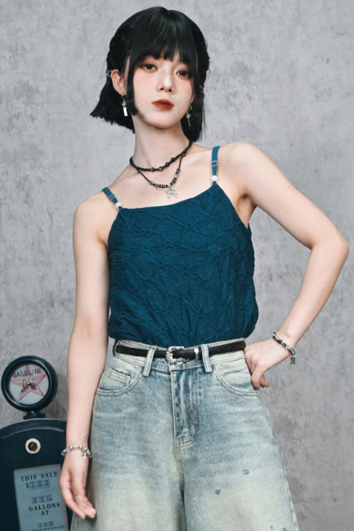 Mode Design Textured Sleeveless Top