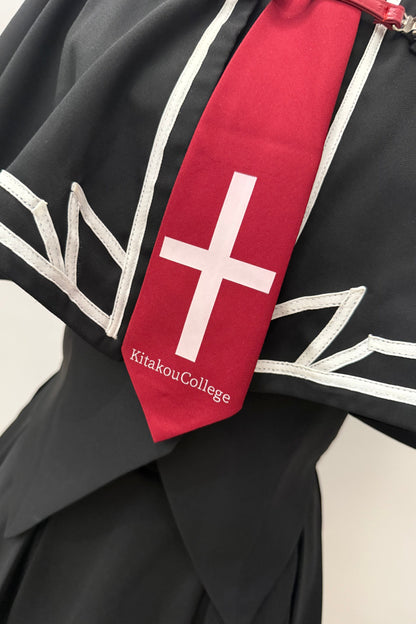 [Date limite de réservation : 31 juillet] Ensemble costume de cosplay gothique campus du Nord avec cape noir/blanc