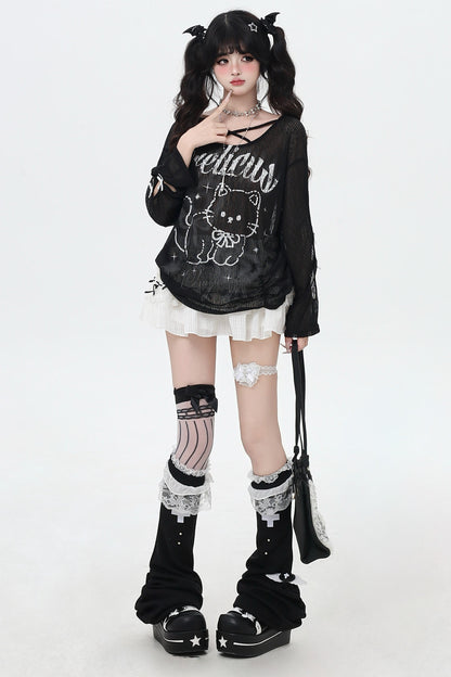 Sweet Cross Cat Tops