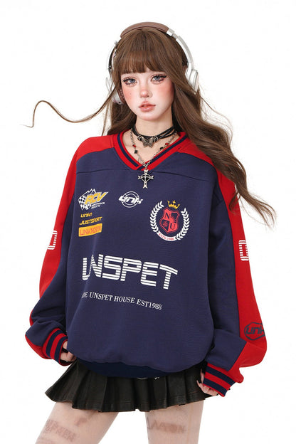 Korean Contrast Sweatshirt