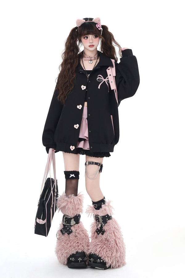 バックリボンデザインルーズジャケット