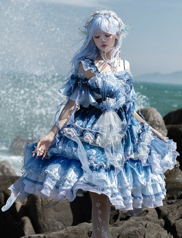 ジェリーフィッシュグラデーションファンタジードレス＋アクセサリー