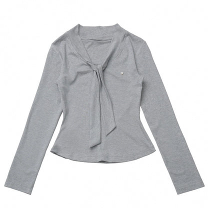 マルチカラーボタンリボントップス