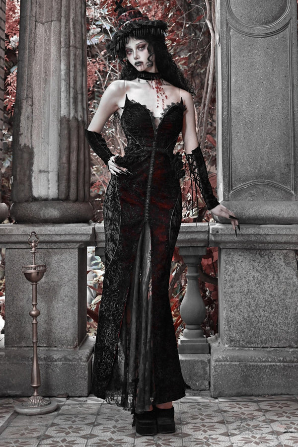 【予約商品】ベルベットグリッターゴシックマーメイドドレス